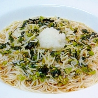 野沢菜ちりめんおろし素麺